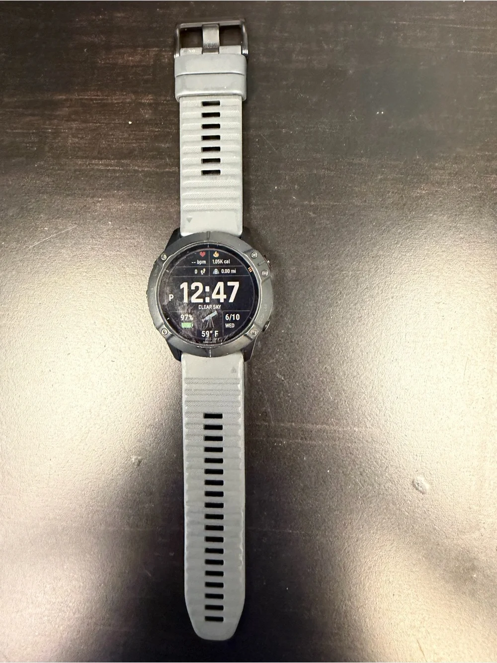 Gray Silicone-Band Sports Smartwatch